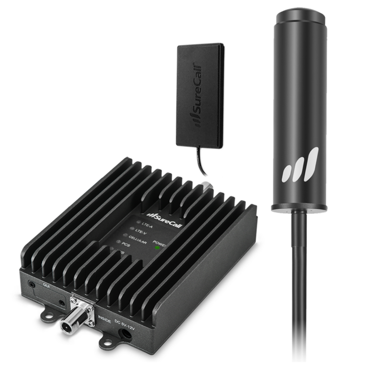 Fusion2Go OTR - Cell Phone Signal Booster for Trucks, Work Vans, Fleets, RVs and Large Vehicles booster and included antennas